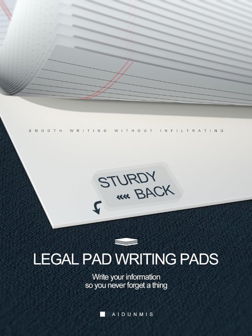 Legal Pads 5x8 Inch Writing Pads for Office Note Pads 5x8 for Work, 6 Pack - Picture 5 of 7